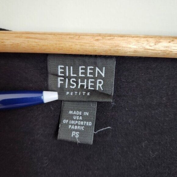 EILEEN FISHER Black Button-Front Shirt Dress – Size SP - Picture 8 of 12